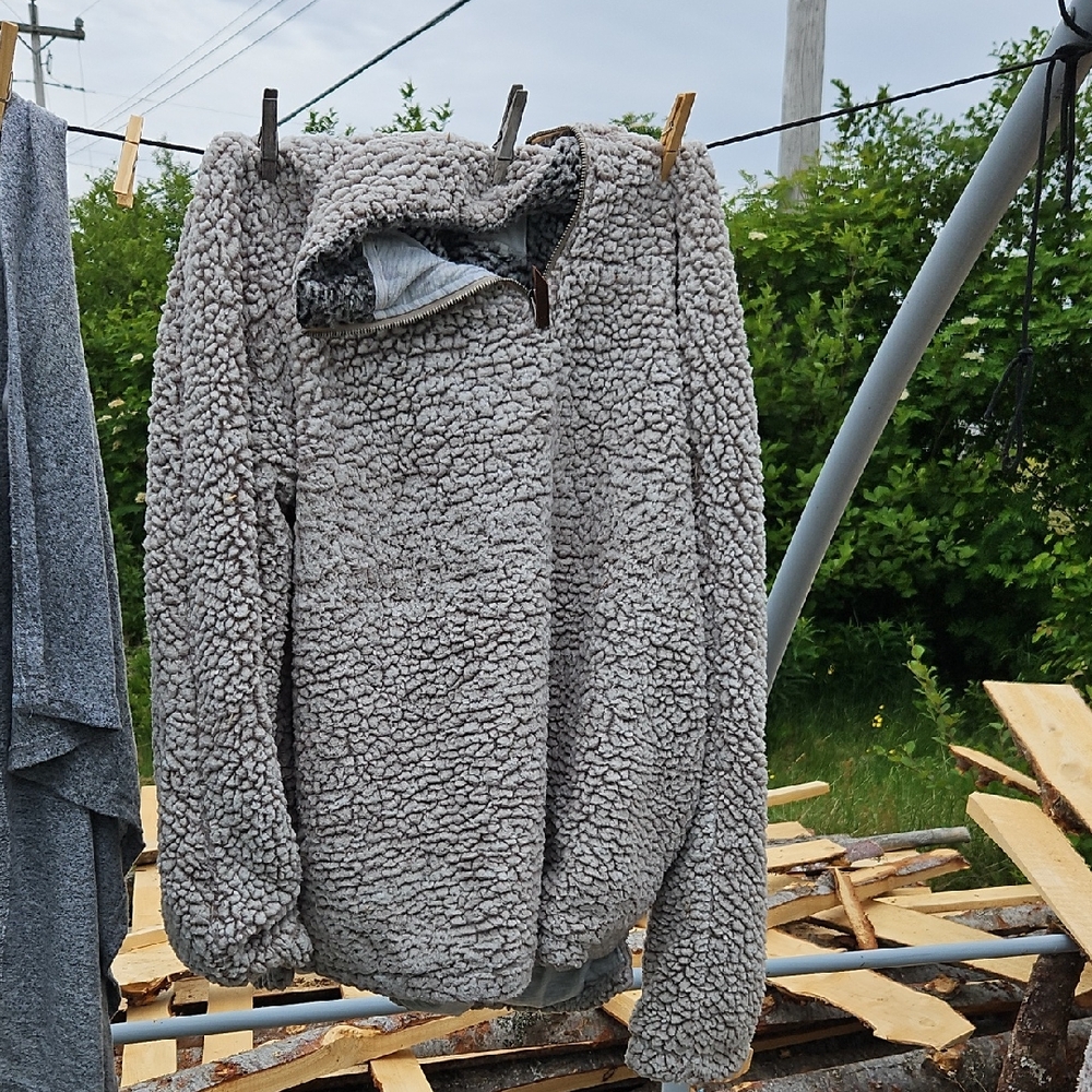 Thread & Supply Gray Zip Up Sweater